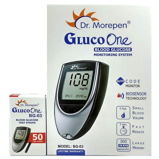 Blood Glucose Monitor - Dr Morepen with 50 strips free
