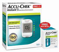 Blood Glucose Monitor - Accucheck Instant S with 10 strips free